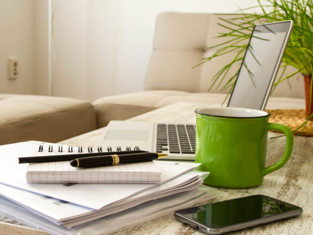 Working from home office implied photograph highlighting GDPR webinar course at Information Solutions.