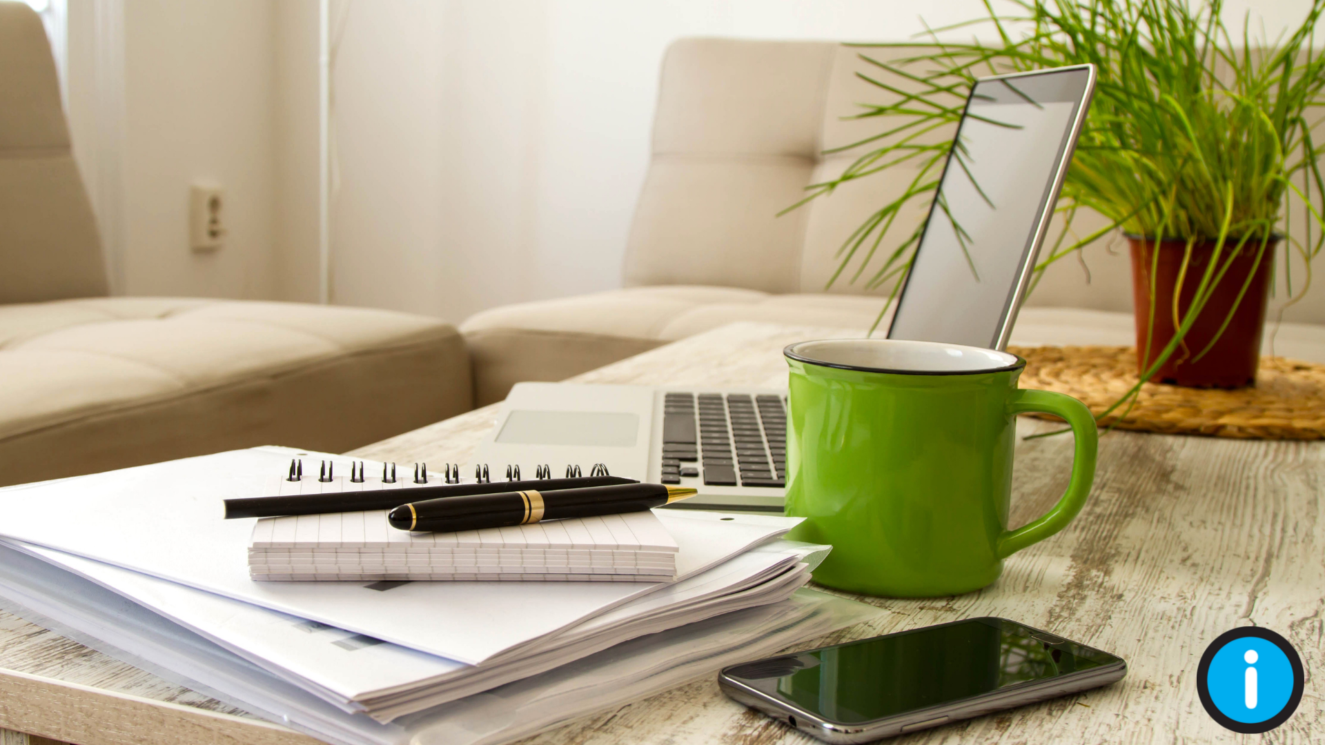 Working from home office implied photograph highlighting GDPR webinar course at Information Solutions.