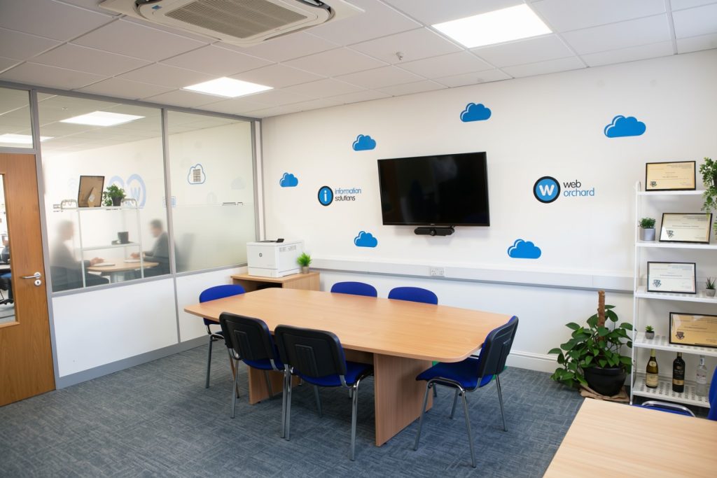 The meeting room at the Information Solutions office in Shrewsbury